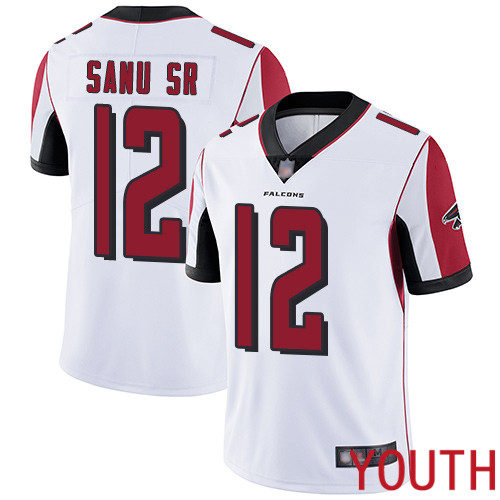 Atlanta Falcons Limited White Youth Mohamed Sanu Road Jersey NFL Football #12 Vapor Untouchable->nfl t-shirts->Sports Accessory
